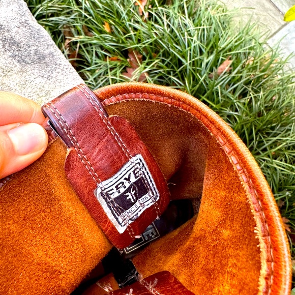 Frye Vintage Harness Men's Redwood Pebble Rust Brown Boots - Picture 7 of 12